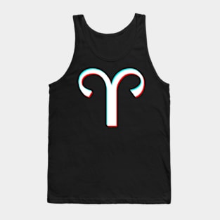 Aries Star Sign White 3D Effect Tank Top